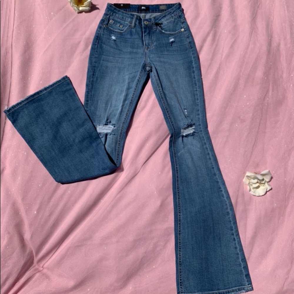 Dark-wash boot cut jean